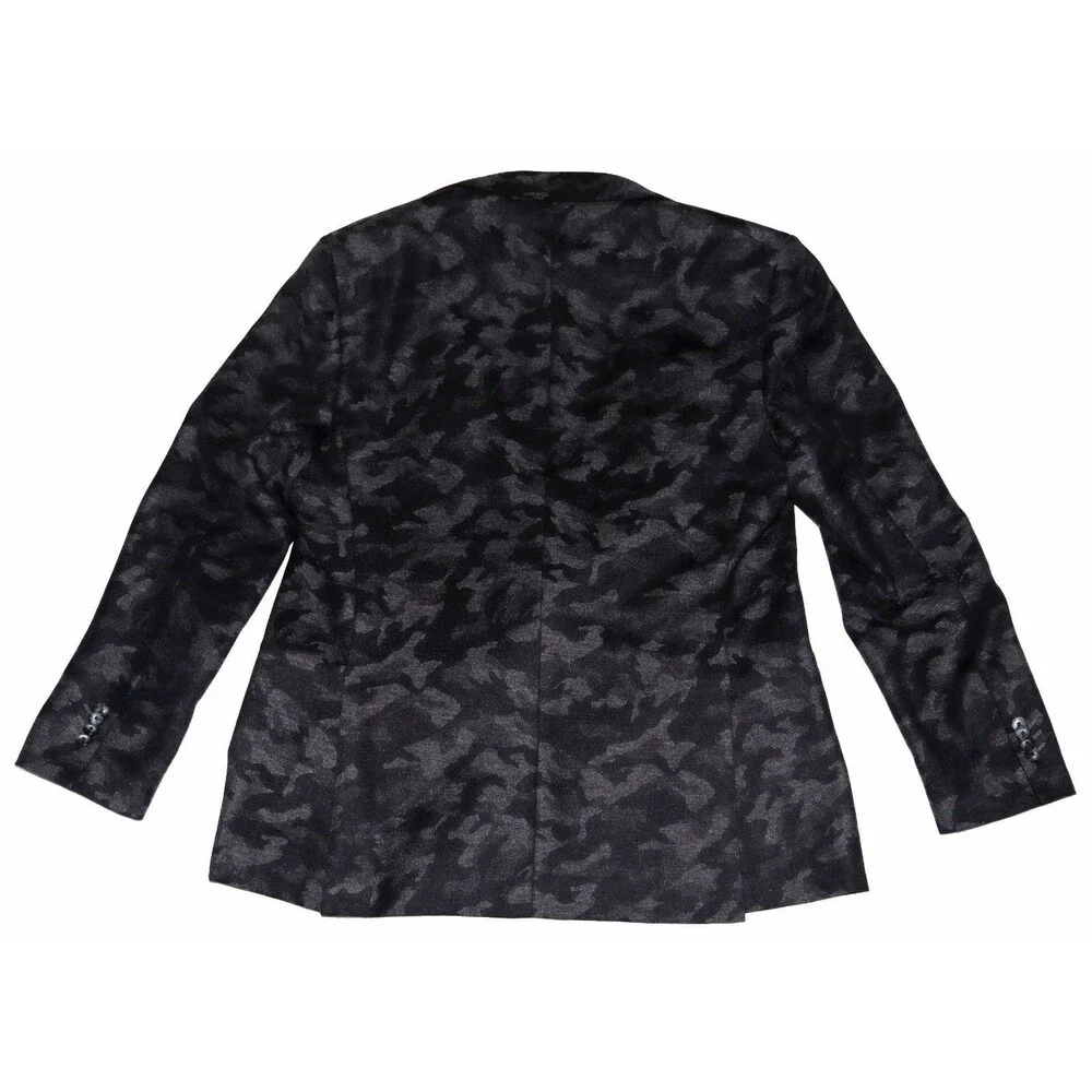 Robert Graham Sport Blazer Mens 46 Black Gray‎ Camo 2 Button Wool Cashmere Blend